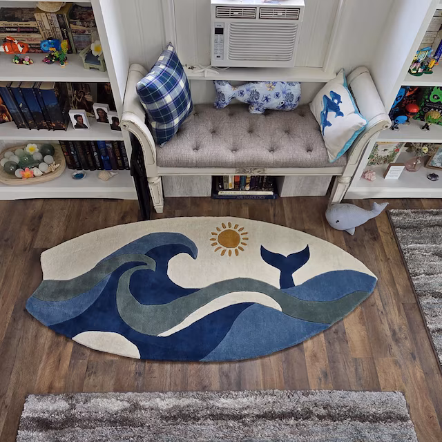 Indo Knots Tidal Wave Wool Rug hand-tufted in client room